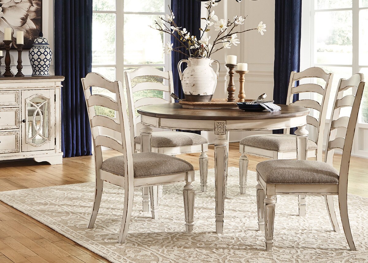 Westbrook White 5 Pc. Dinette W/ Ladder Back Chairs