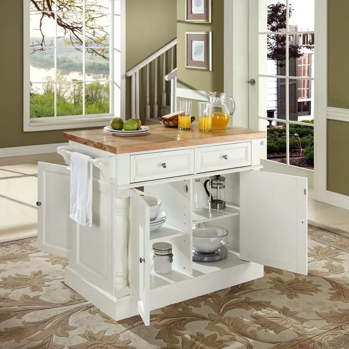 Warren Kitchen Island - White