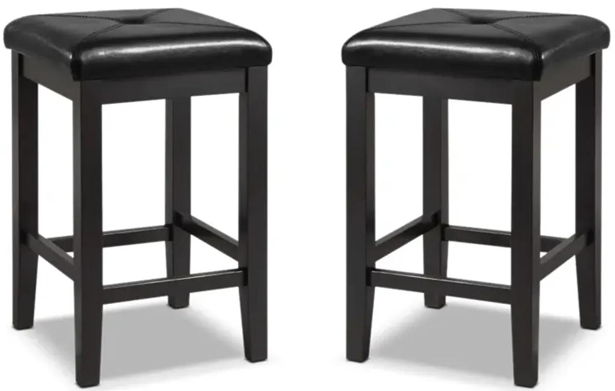 Bodega Set of 2 Counter-Height Stools - Black