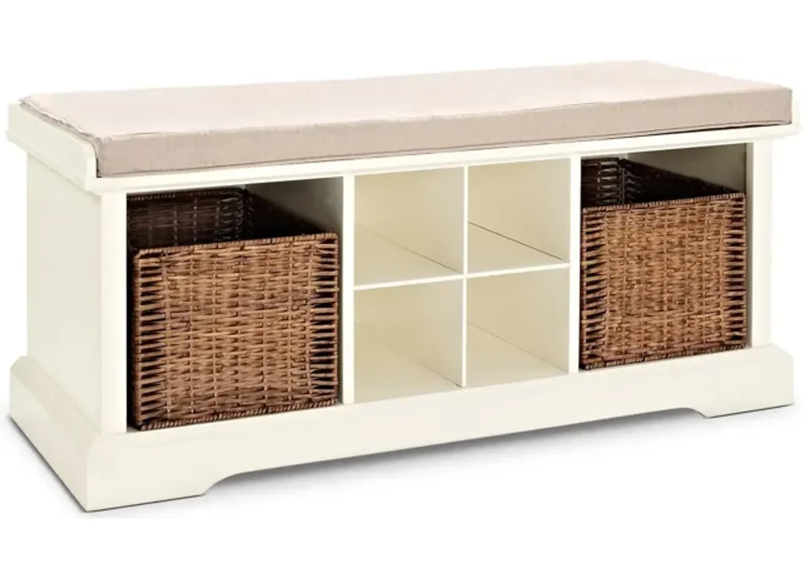 Levi Entryway Storage Bench - White 