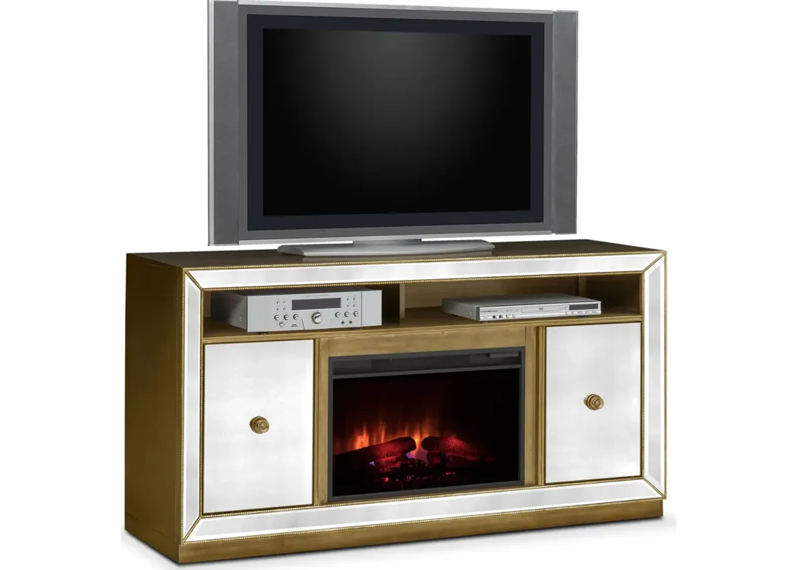 Reflection Traditional Fireplace TV Stand - Mirror