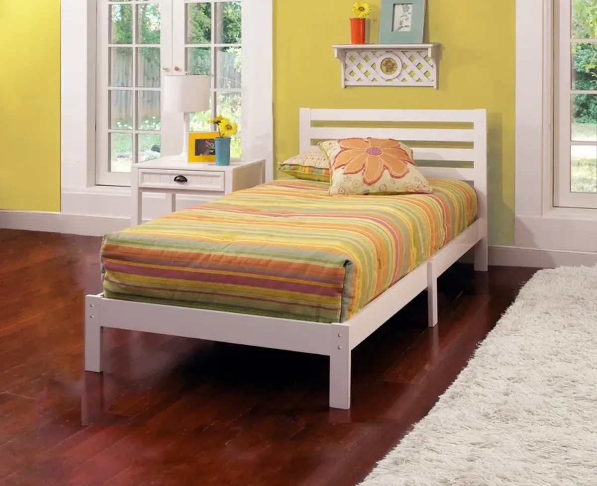 Aiden Platform Twin Bed - White