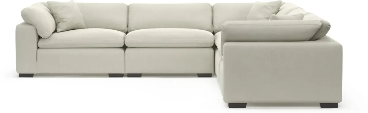 Plush Feathered Comfort 5-Piece Sectional - Anders Ivory