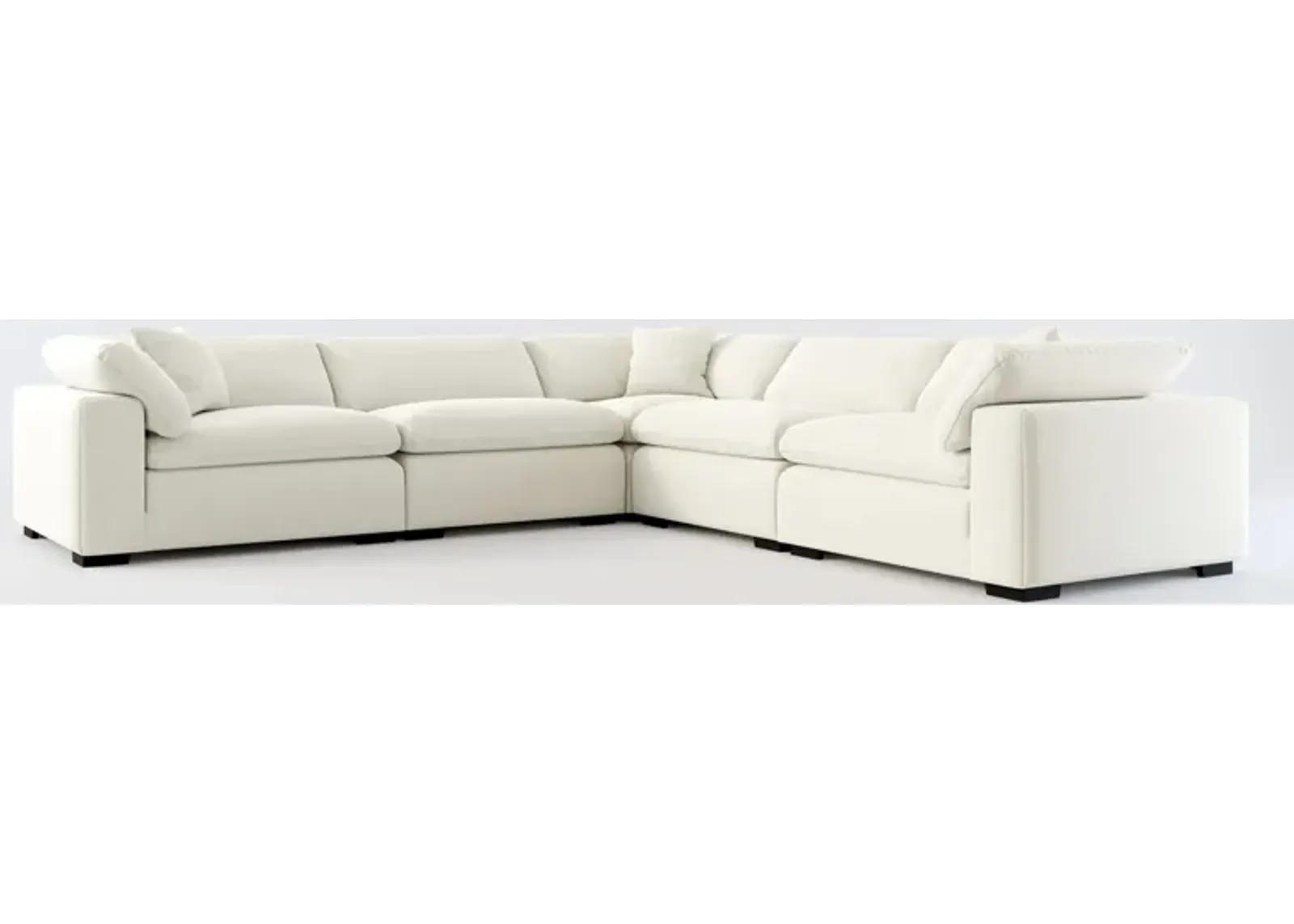 Plush Feathered Comfort 5-Piece Sectional - Anders Ivory