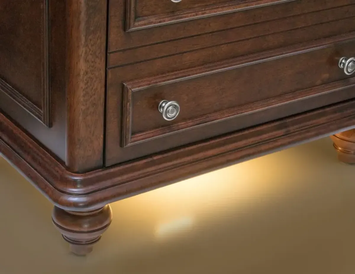 Charleston Nightstand with USB Charging - Tobacco