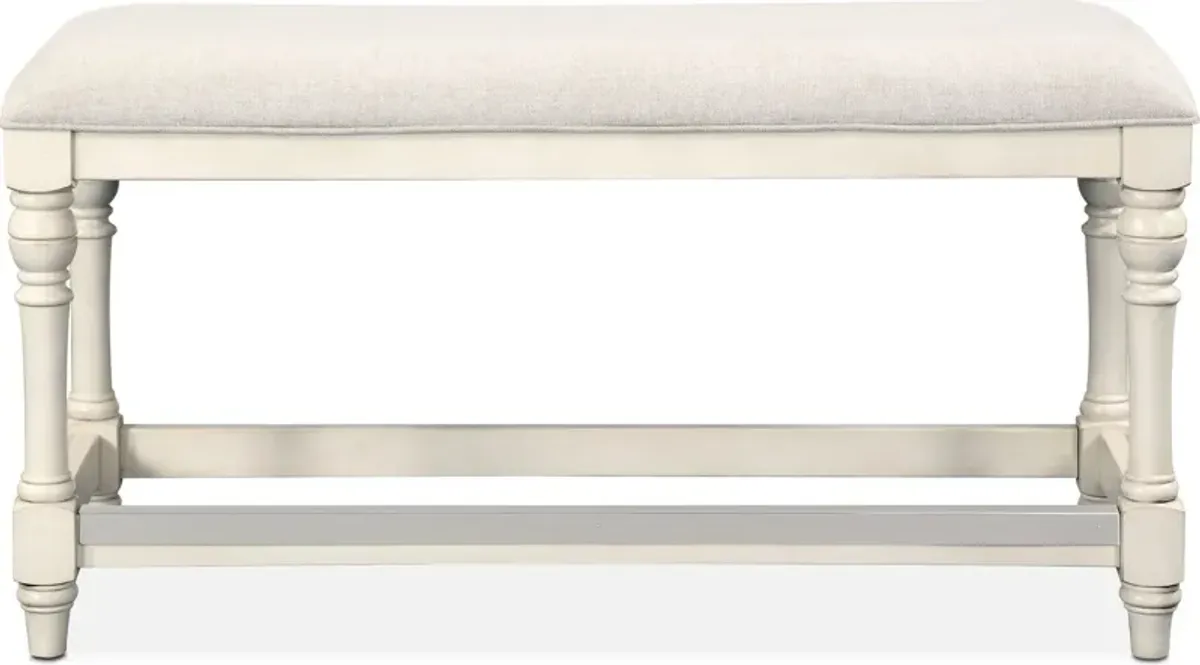 Charleston Counter-Height Bench - White