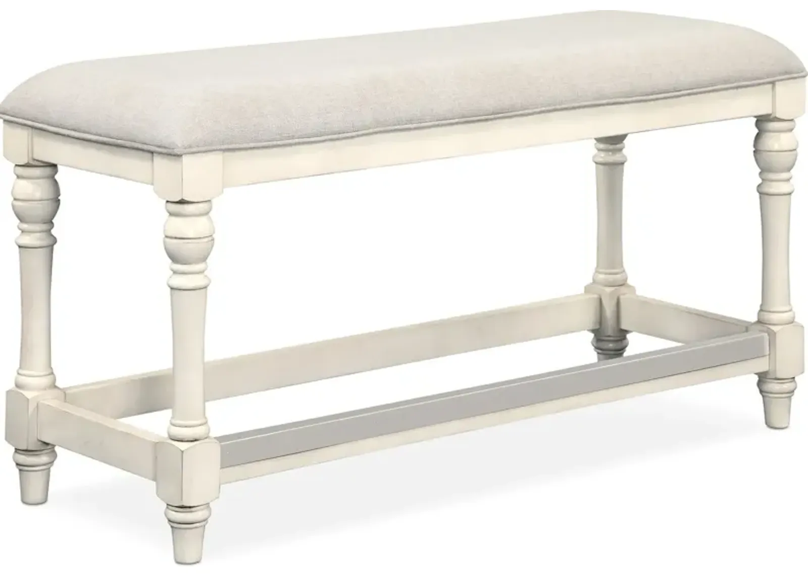 Charleston Counter-Height Bench - White