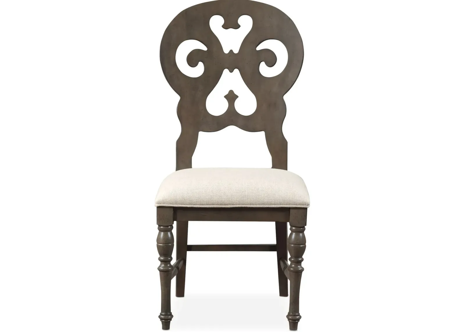 Charleston Scroll-Back Dining Chair - Gray