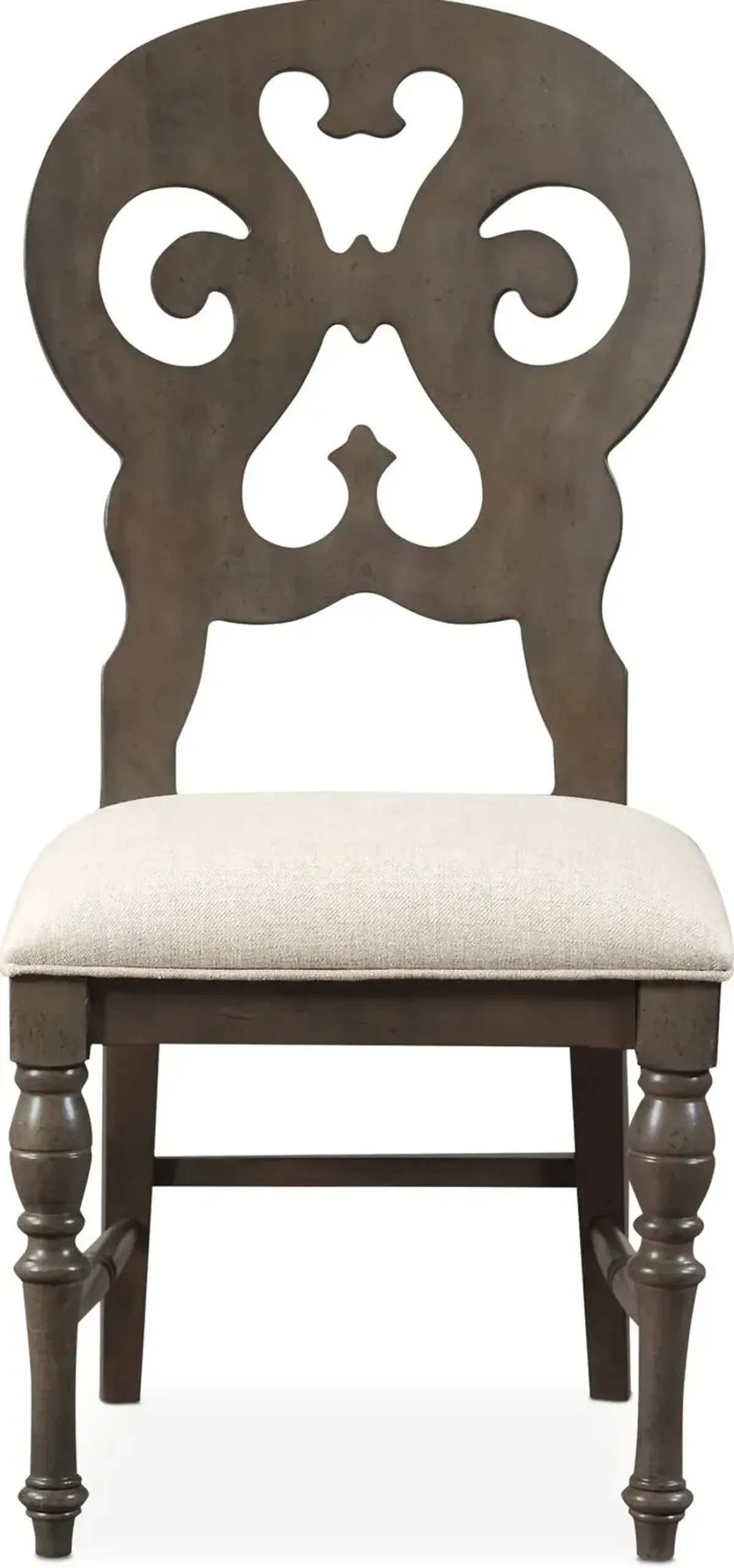 Charleston Scroll-Back Dining Chair - Gray