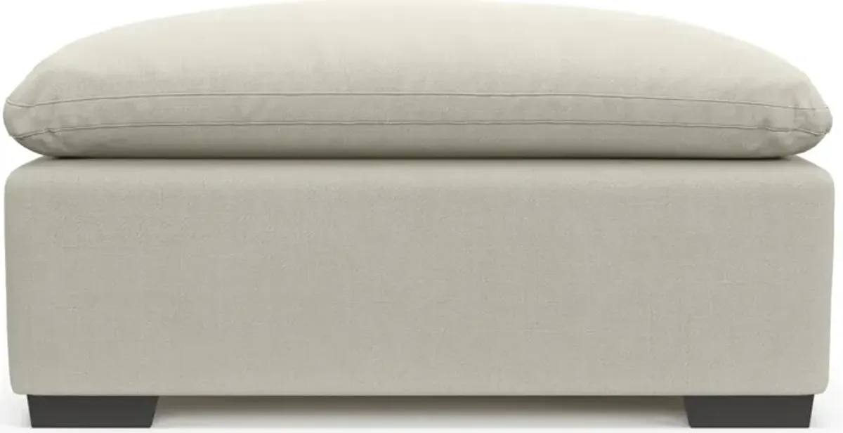 Plush Feathered Comfort Ottoman - Anders Ivory