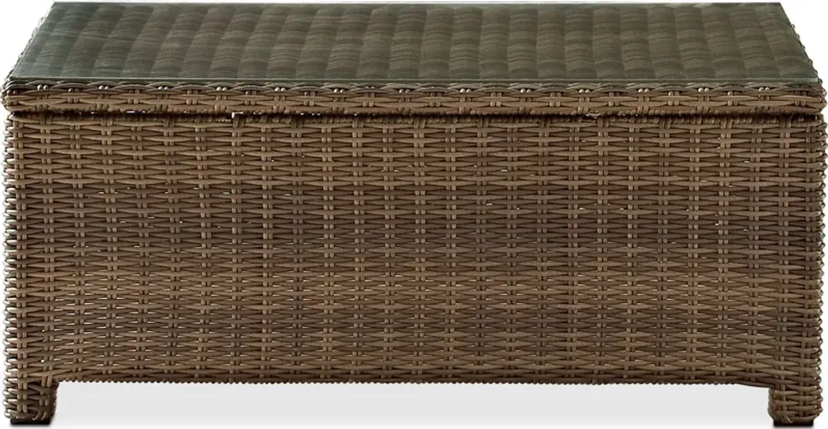 Destin Outdoor Rectangular Coffee Table - Brown