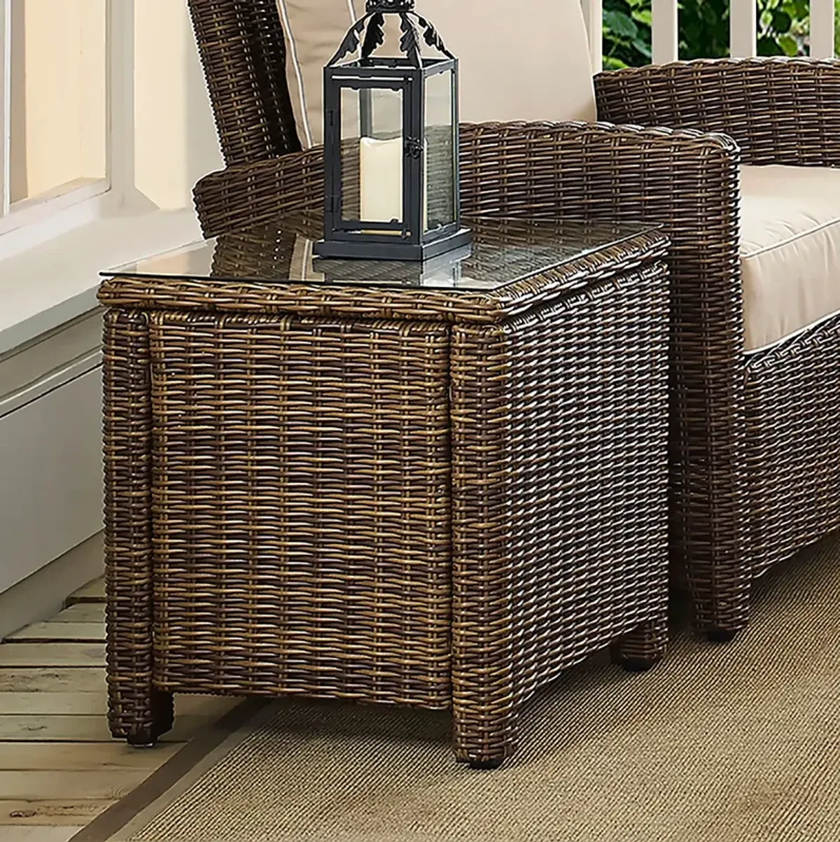 Destin Outdoor End Table - Brown