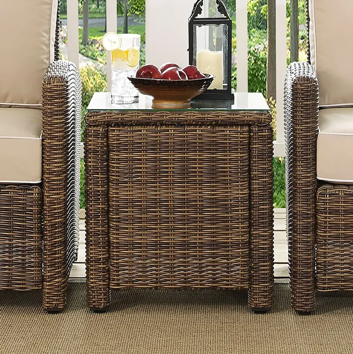 Destin Outdoor End Table - Brown