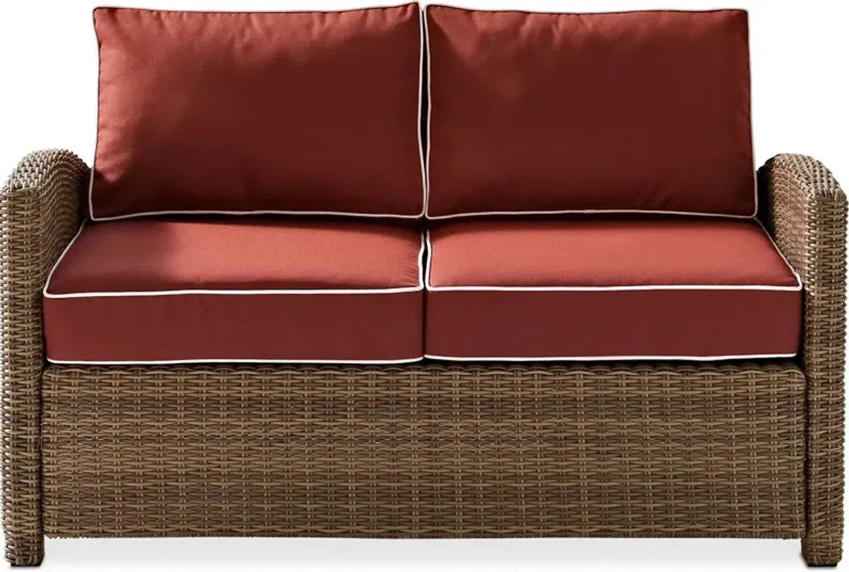 Destin Outdoor Loveseat - Sangria