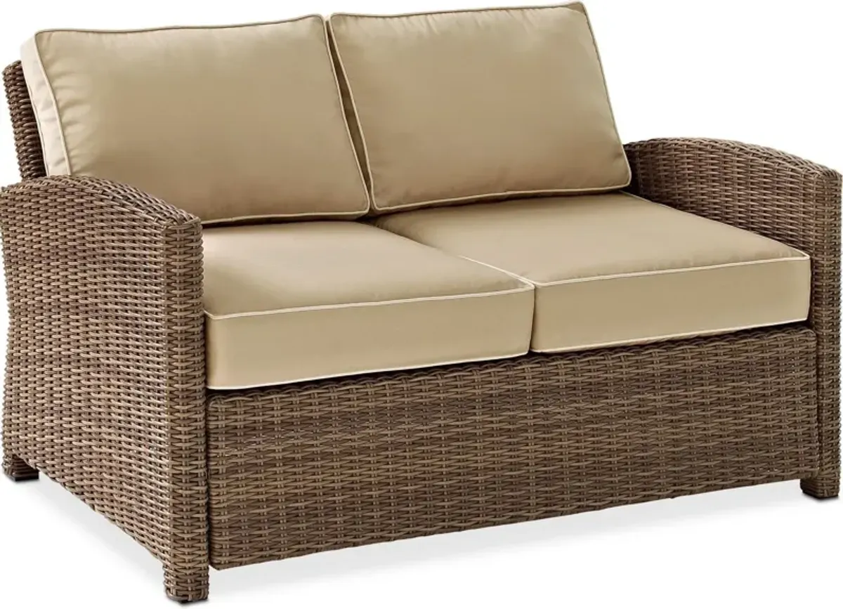 Destin Outdoor Loveseat, Chair and Coffee Table Set - Sand