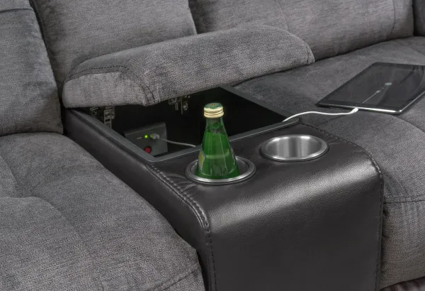 Tacoma Manual Reclining Sofa and Loveseat Set - Black