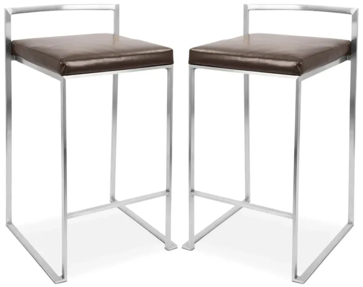 Doric Set of 2 Counter-Height Stools - Gray