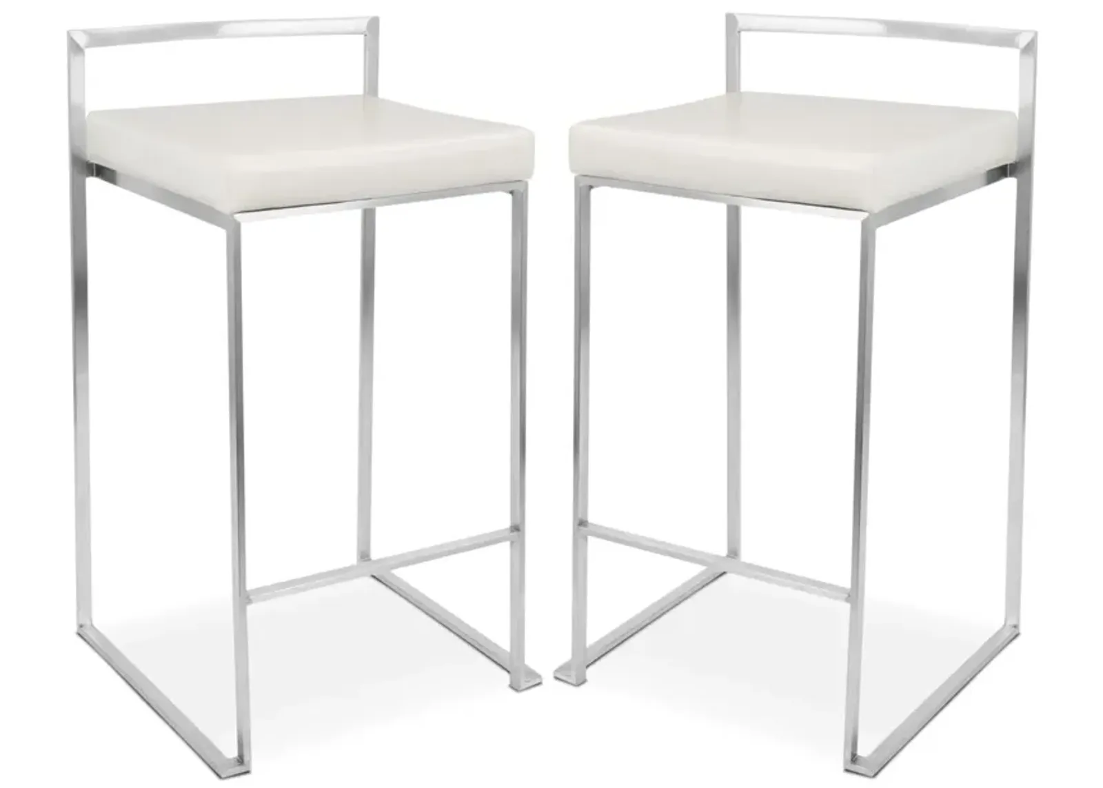 Doric Set of 2 Counter-Height Stools - Cream