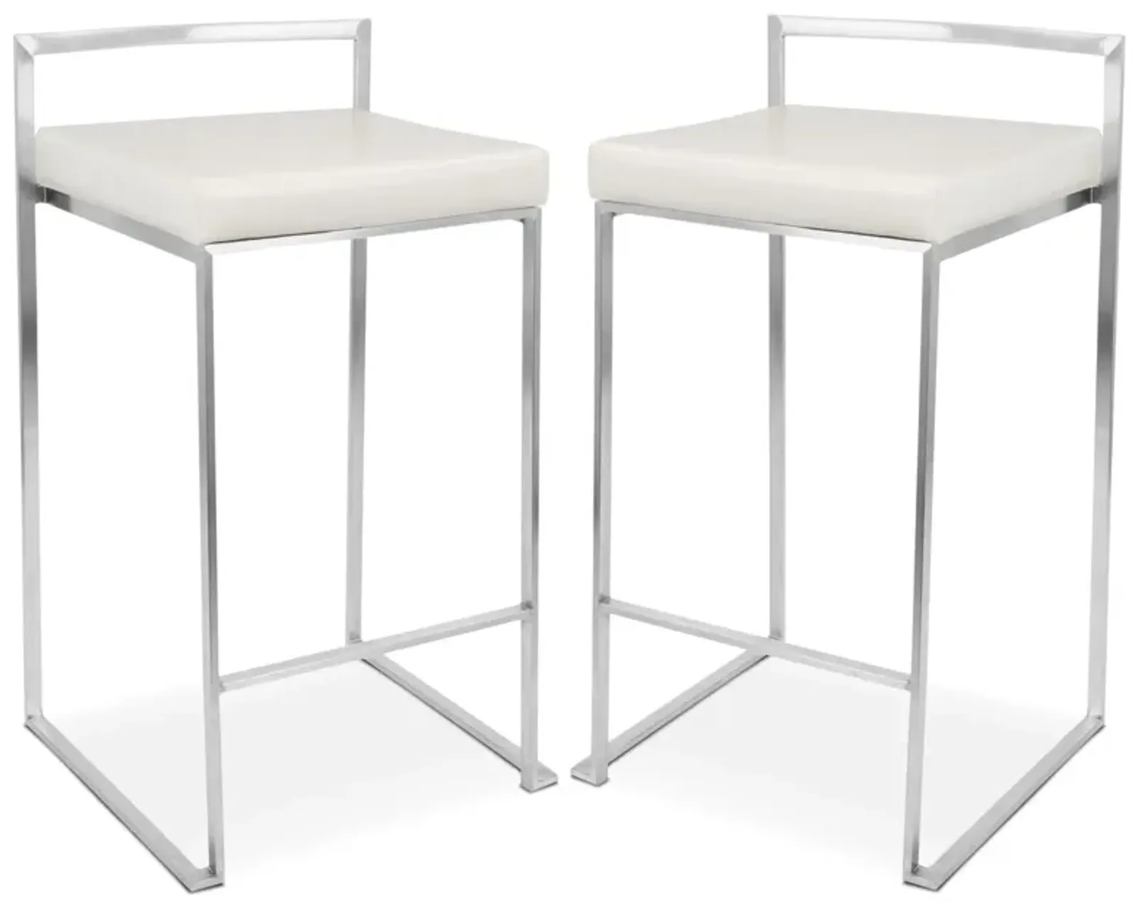 Doric Set of 2 Counter-Height Stools - Cream