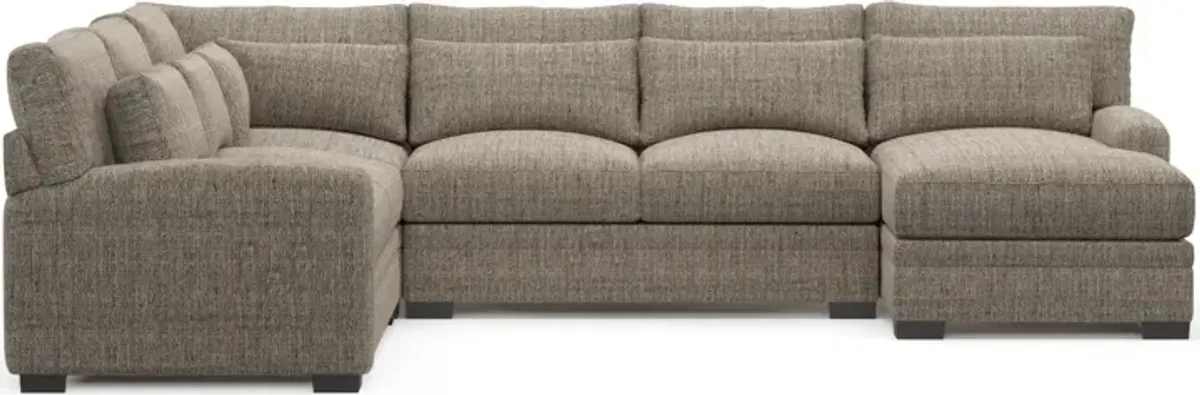 Winston Foam Comfort 4-Piece Sectional with Right-Facing Chaise - Mason Flint