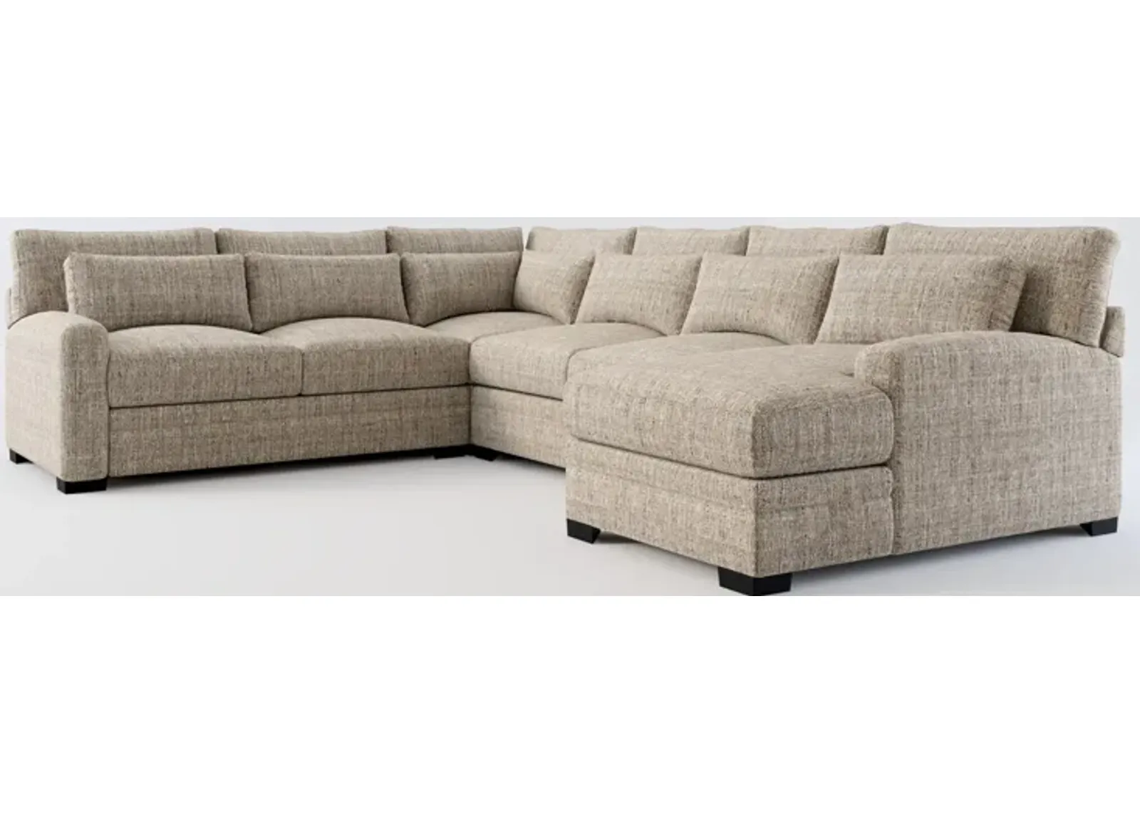 Winston Foam Comfort 4-Piece Sectional with Right-Facing Chaise - Mason Flint