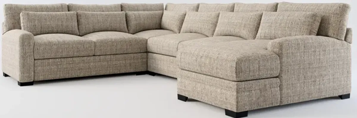 Winston Foam Comfort 4-Piece Sectional with Right-Facing Chaise - Mason Flint