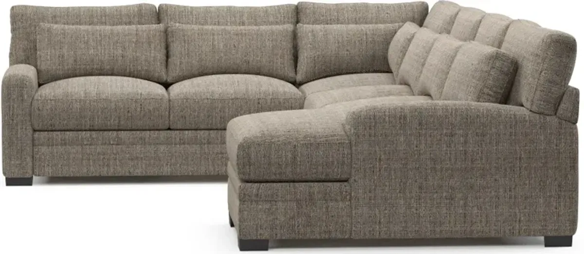 Winston Hybrid Comfort 4-Piece Sectional with Right-Facing Chaise - Mason Flint