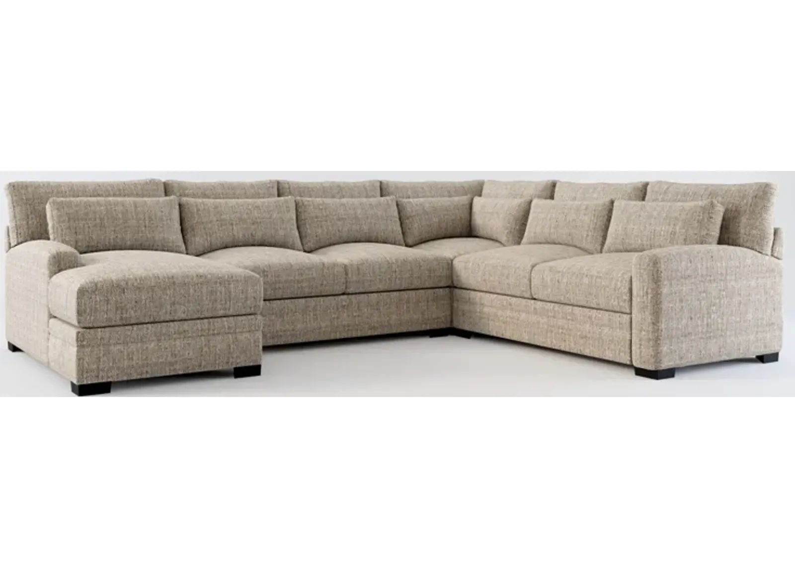 Winston Hybrid Comfort 4-Piece Sectional with Left-Facing Chaise - Mason Flint