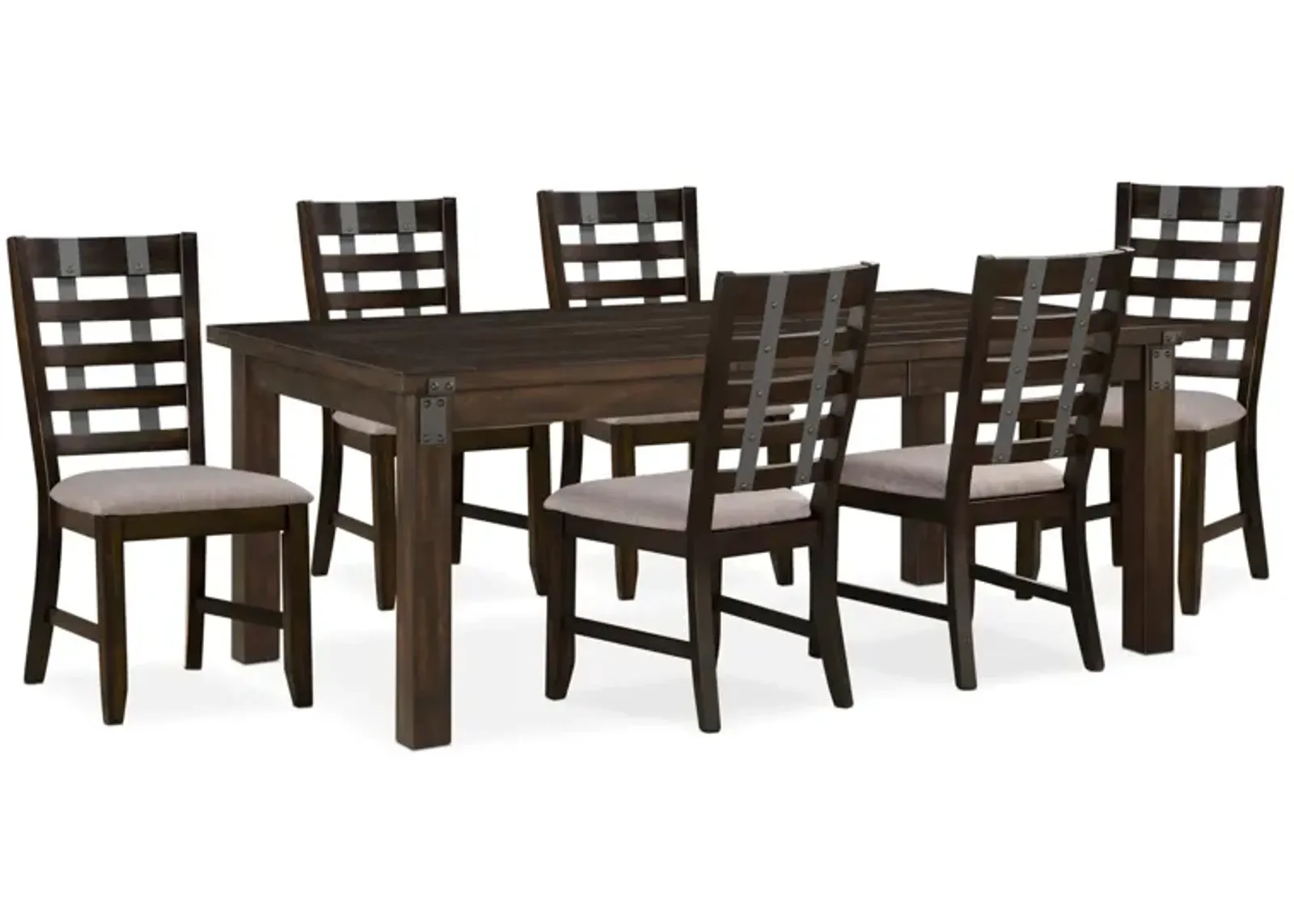 Hampton Extendable Dining Table and 6 Dining Chairs - Cocoa