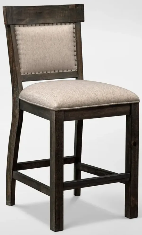 Charthouse Counter-Height Upholstered Stool - Charcoal