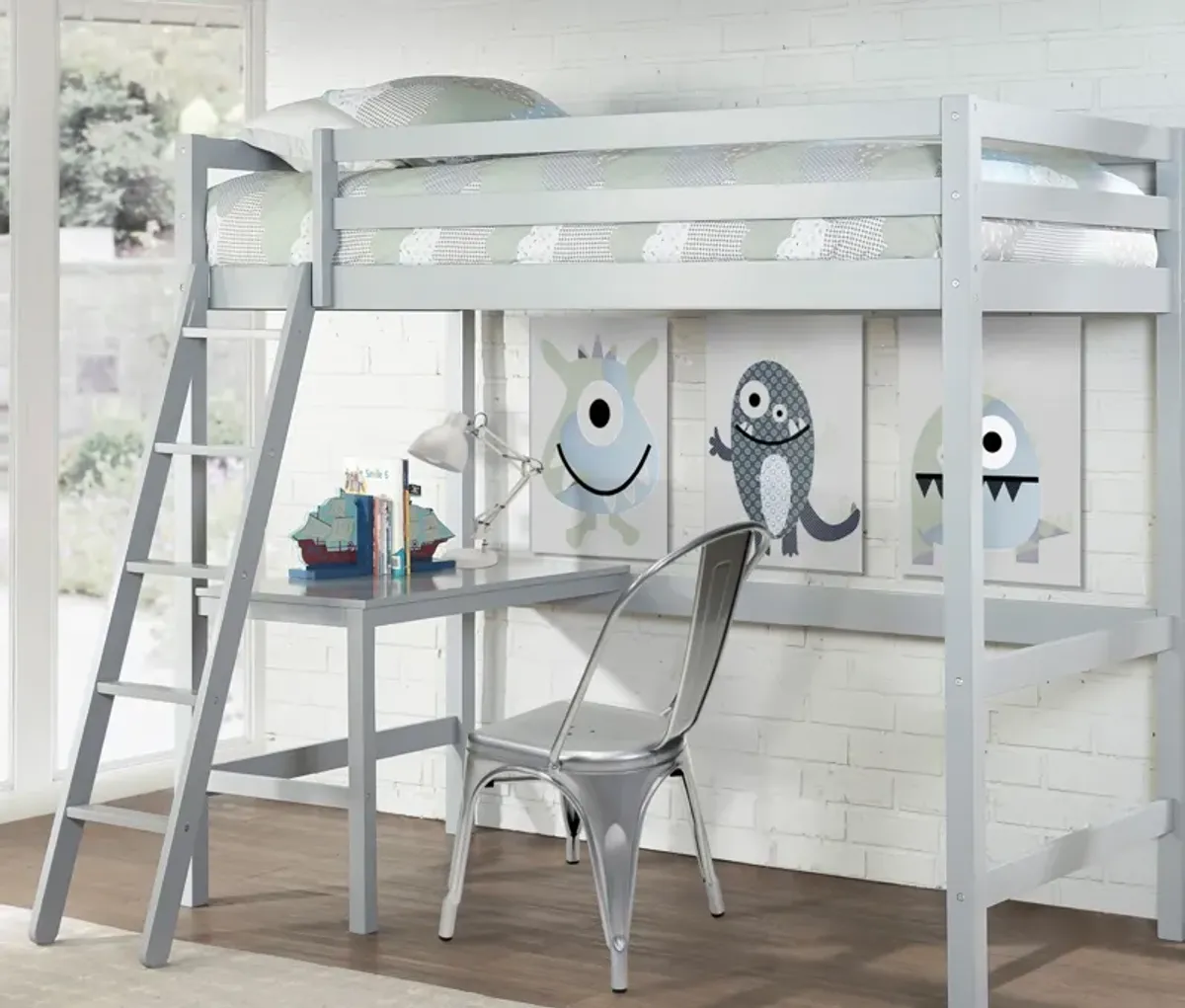 Hudson Twin Loft Bed - Gray