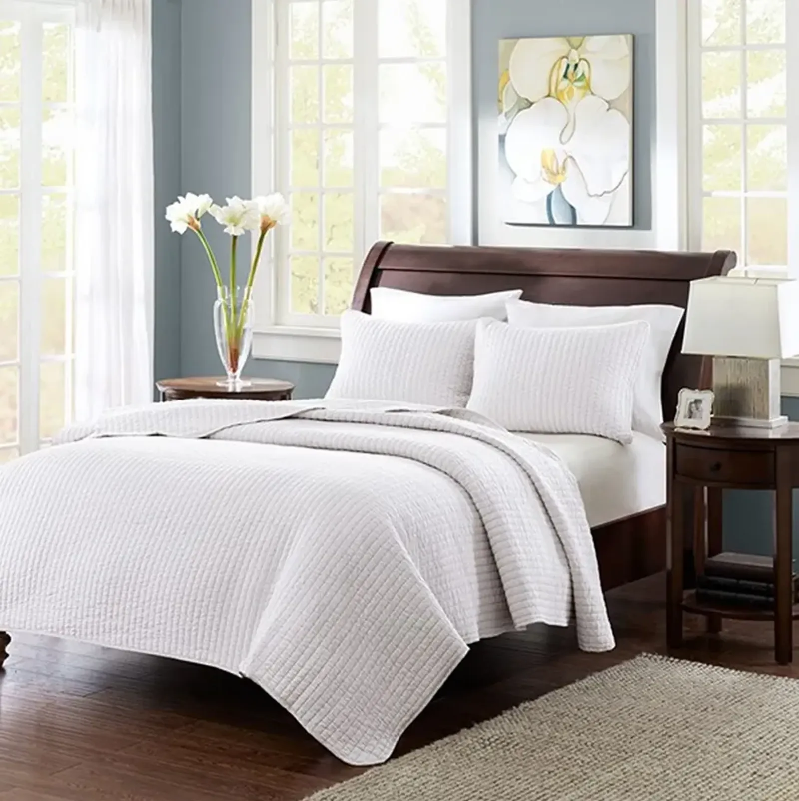 Keaton 2-Piece Twin Coverlet Set - White