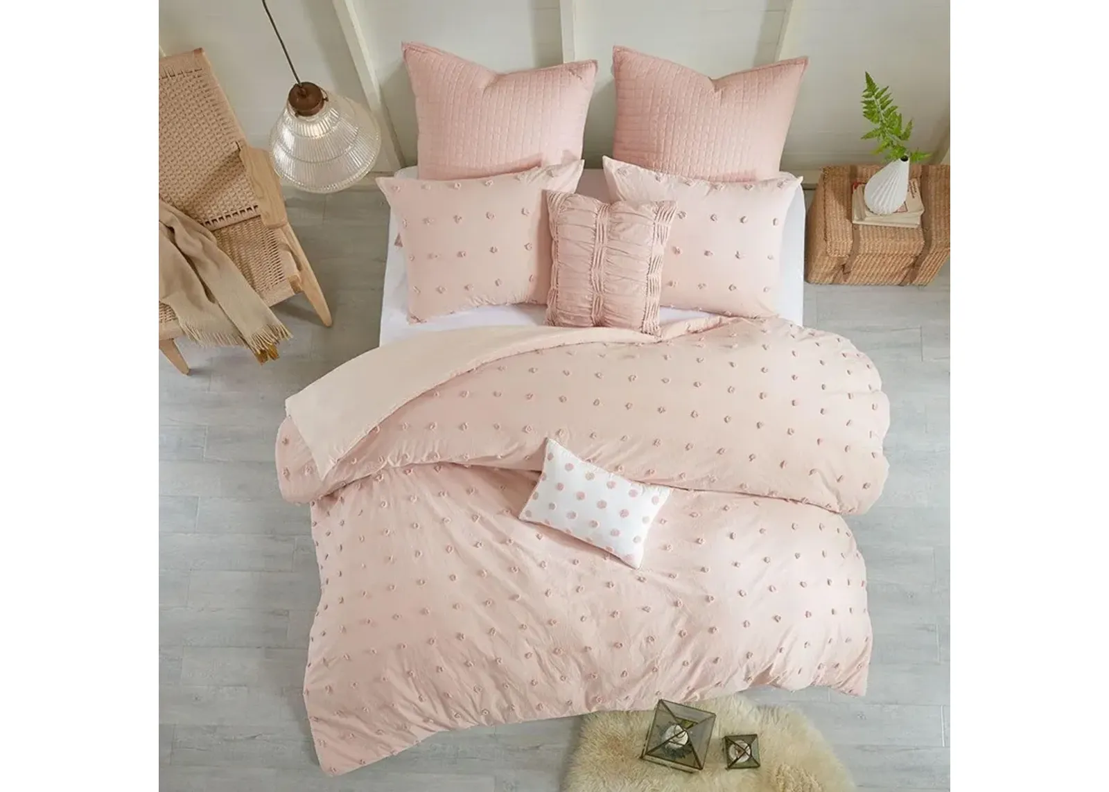 Brooklyn 7-Piece Full/Queen Bedding Set - Blush