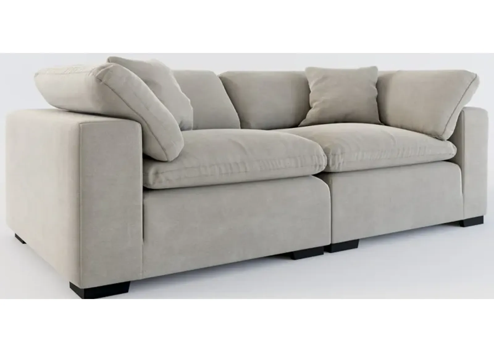 Plush Feathered Comfort 2-Piece Sofa - Abington Fog