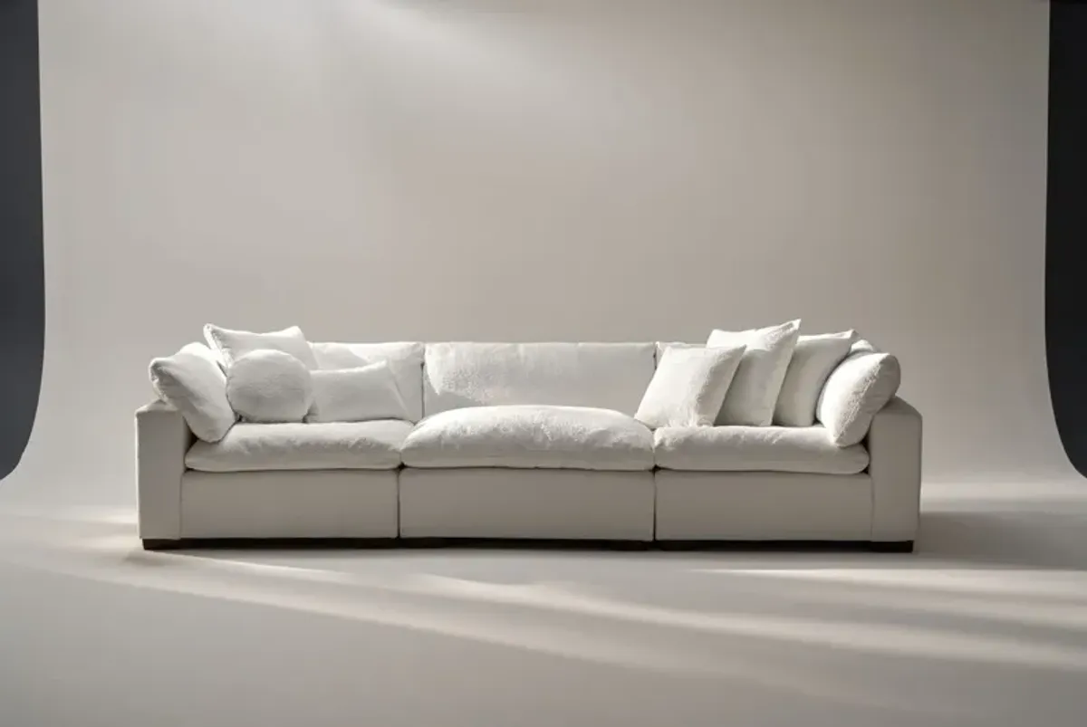 Plush Feathered Comfort 3-Piece Sofa- Anders Ivory