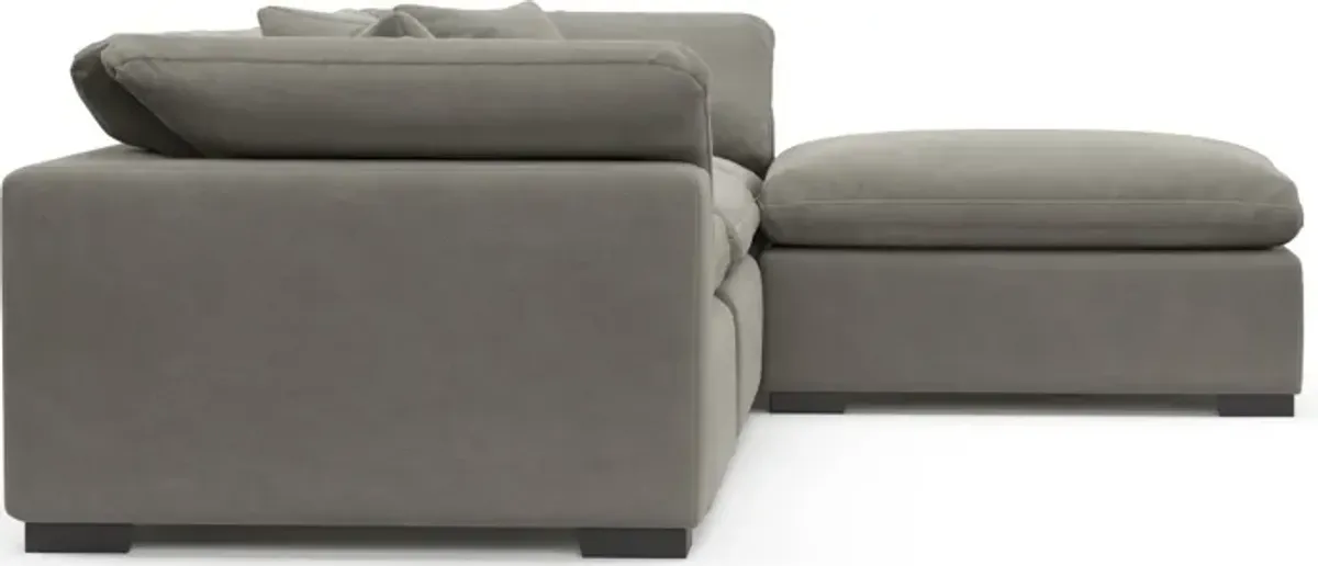 Plush Feathered Comfort 3-Piece Sofa and Ottoman - Abington Fog