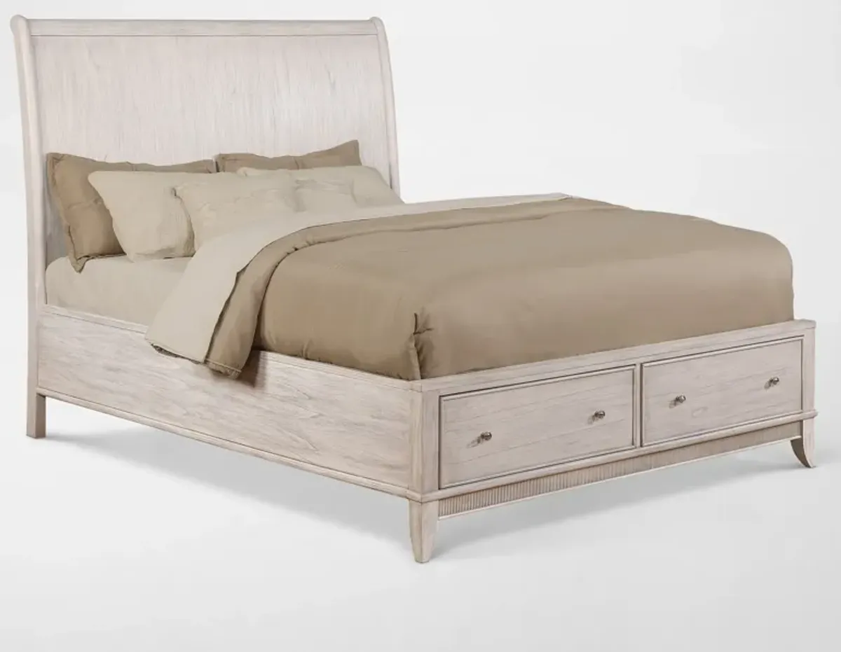 Hazel Queen Storage Bed - Water White