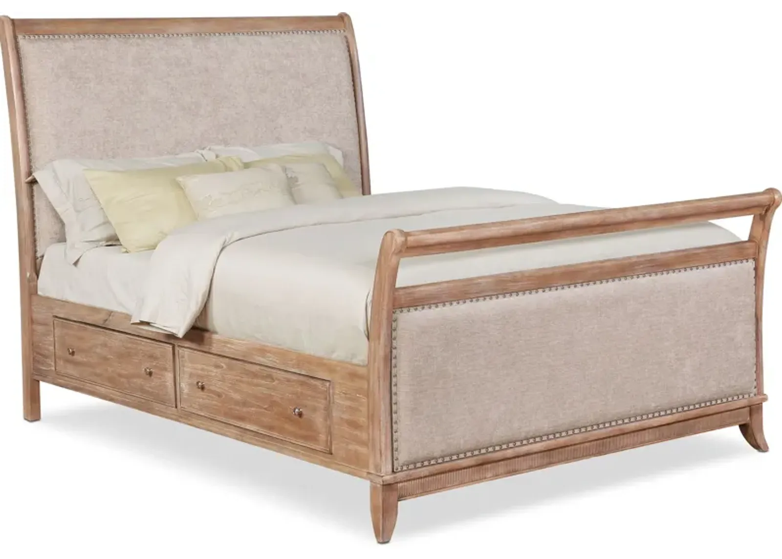 Hazel King Upholstered Storage Bed - Latte