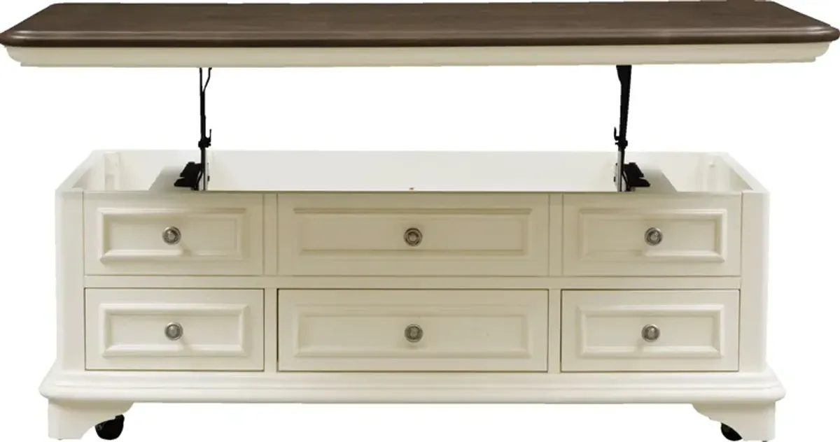 Charleston Lift-Top Coffee Table - White