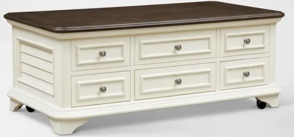 Charleston Lift-Top Coffee Table - White