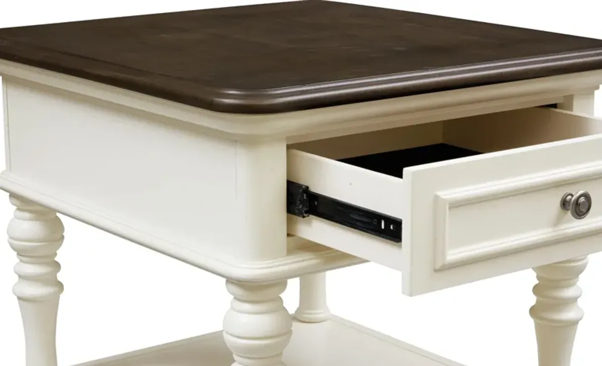 Charleston End Table - White