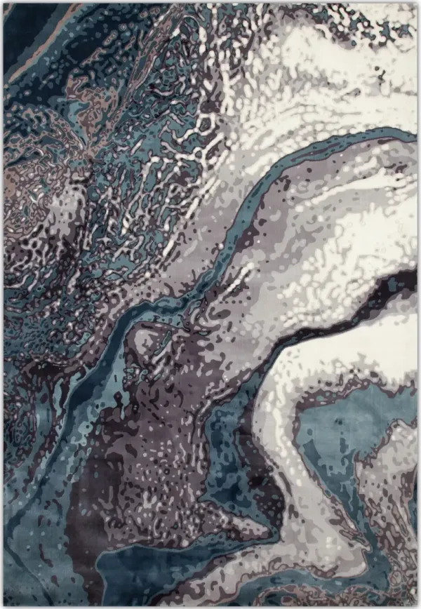 Titanium 5' x 8' Area Rug - Aqua Blue