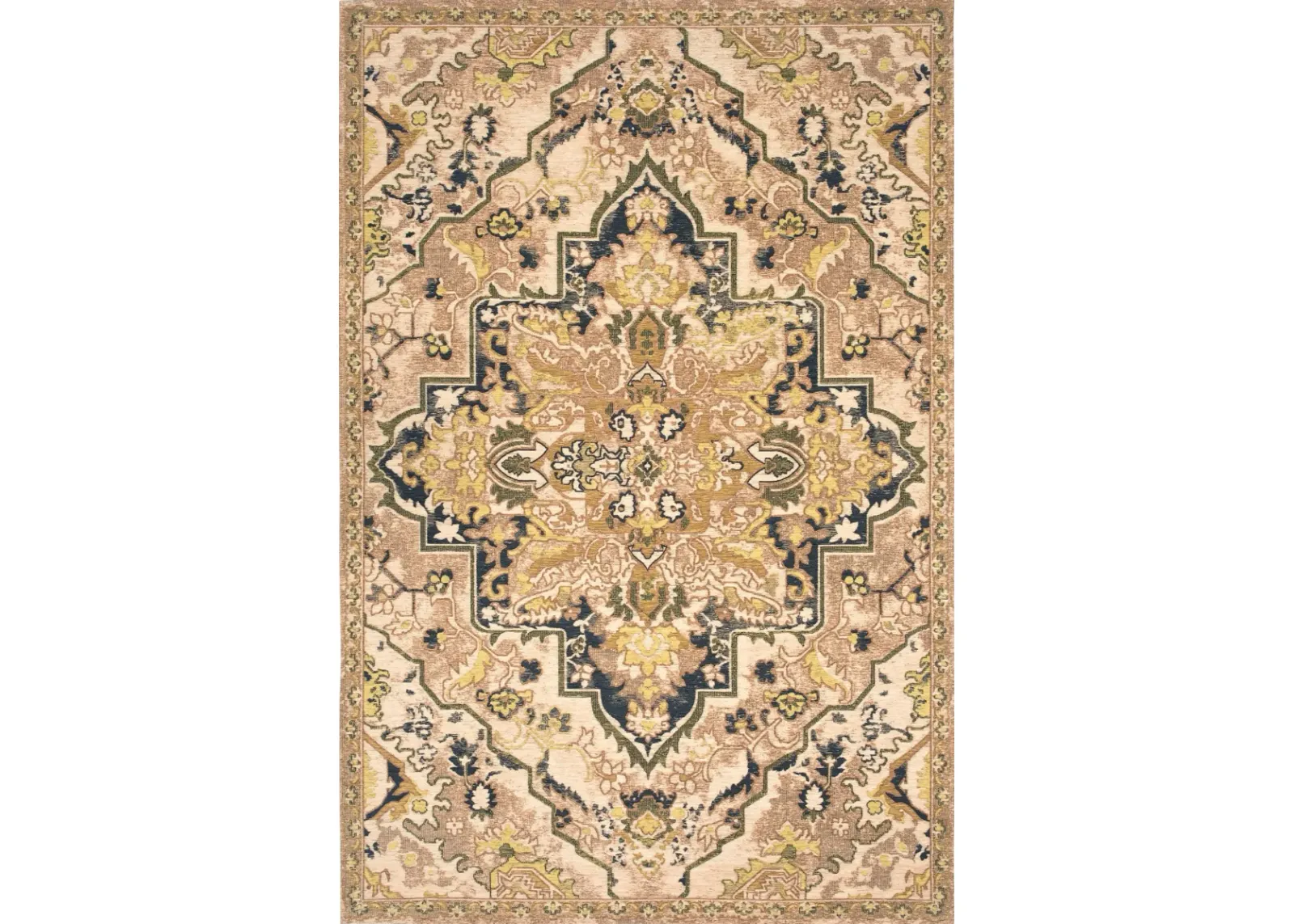 Woven 7' x 10' Area Rug - Citron/Navy