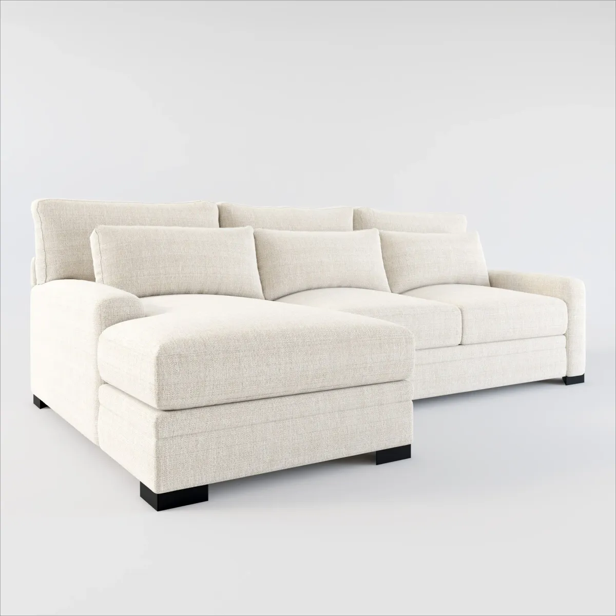 Winston Foam Comfort 2-Piece Sectional with Left-Facing Chaise - Mason Porcelain