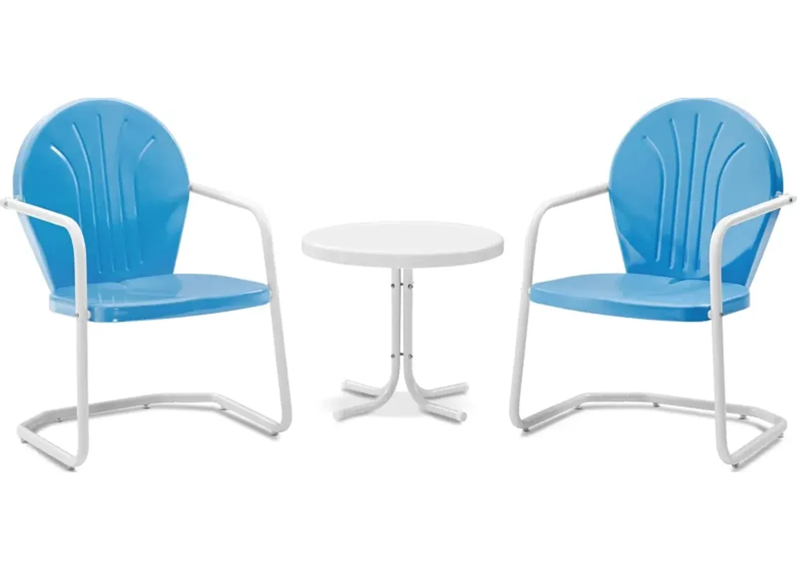 Kona Set of 2 Outdoor Chairs and Side Table - Blue