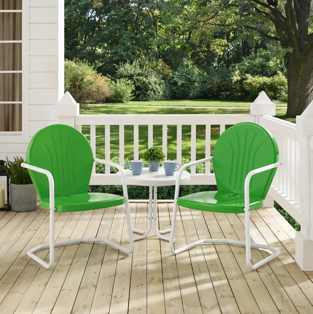 Kona Set of 2 Outdoor Chairs and Side Table - Green