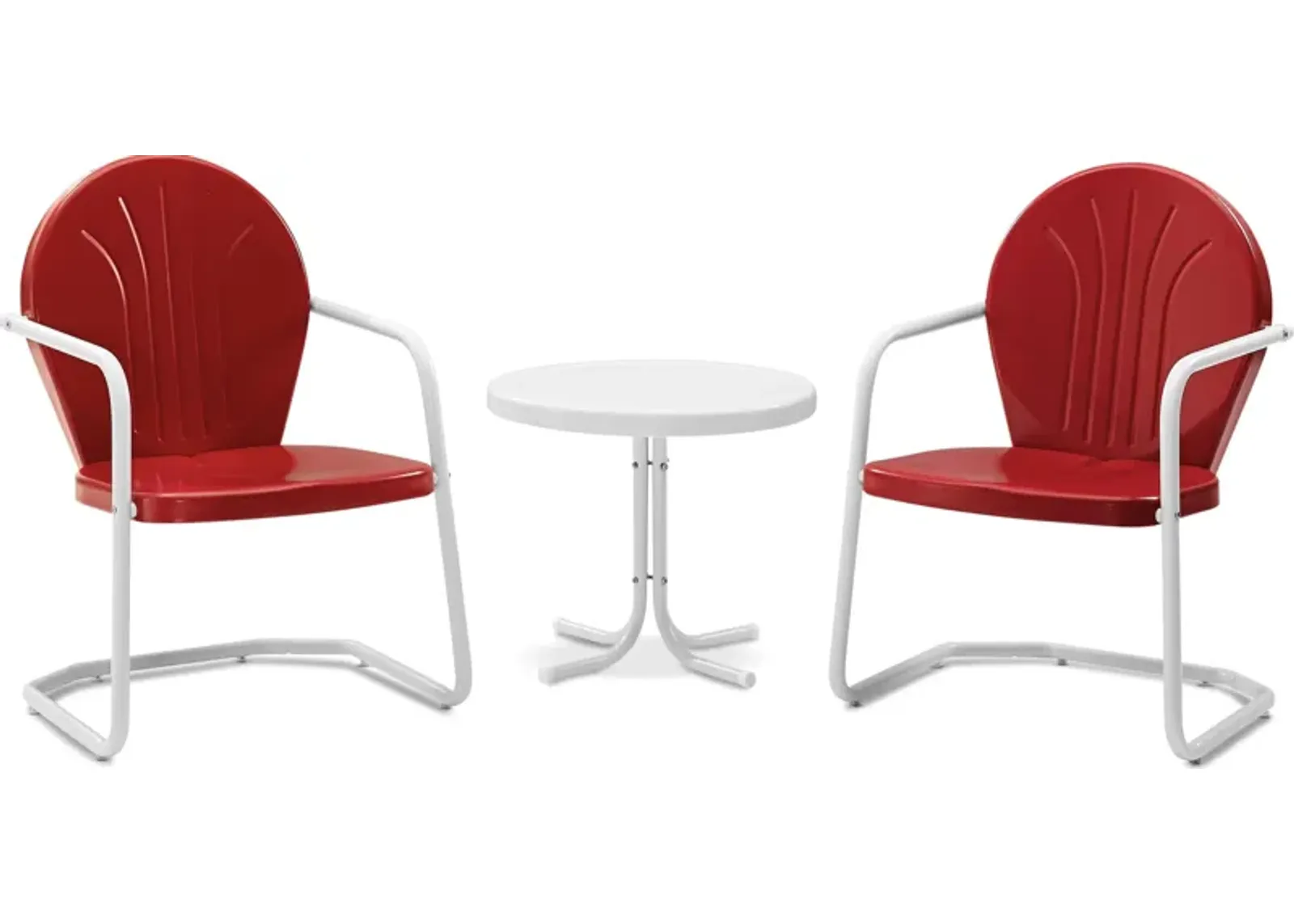 Kona Set of 2 Outdoor Chairs and Side Table - Red