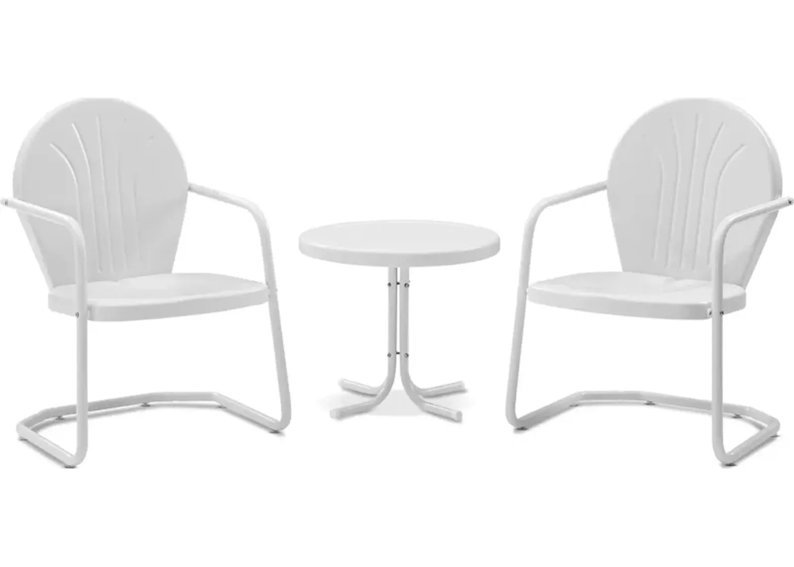 Kona Set of 2 Outdoor Chairs and Side Table - White