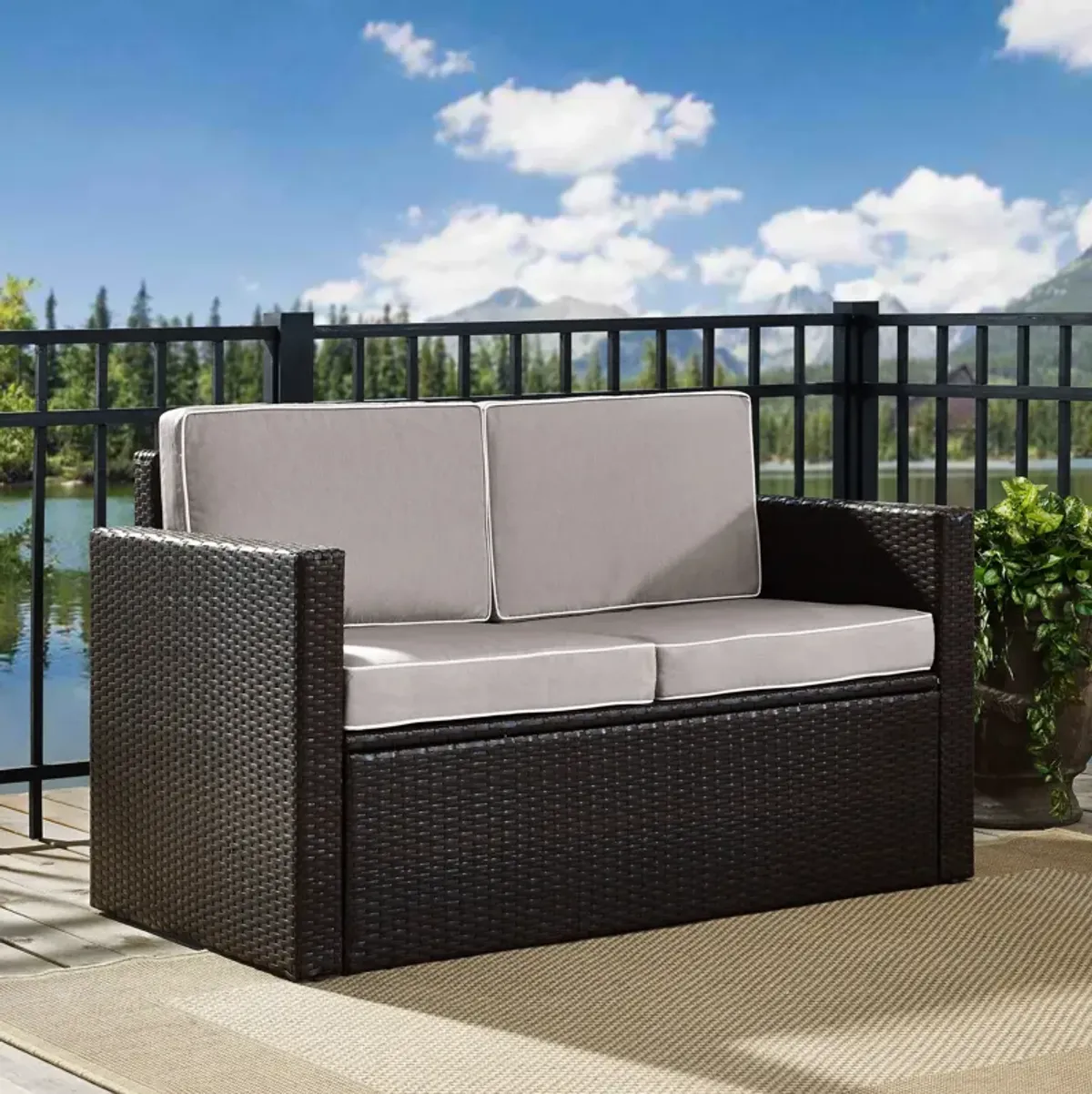 Aldo Outdoor Loveseat - Gray