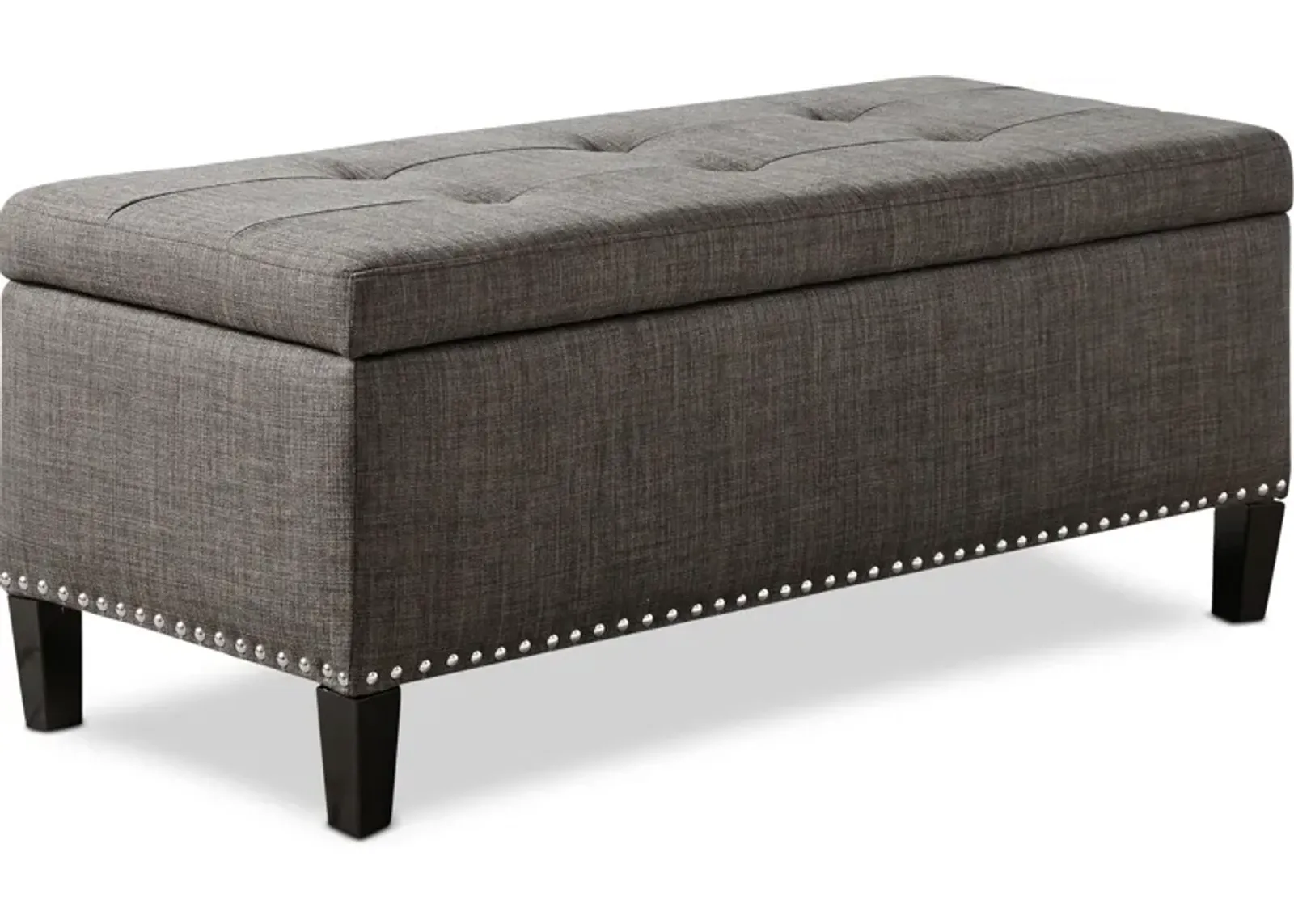 Eleanor Upholstered Storage Bench - Charcoal